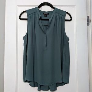 NWOT Lucky Brand Green Top with Pintuck Detail